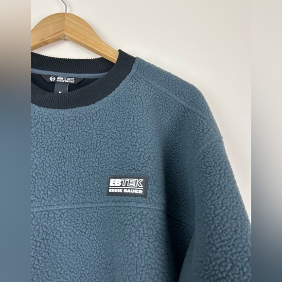 Eddie Bauer EBTEK Men's Gray Black Crewneck Fleece - Picture 3 of 7